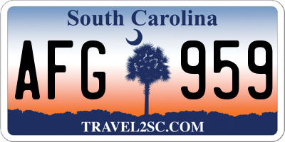 SC license plate AFG959