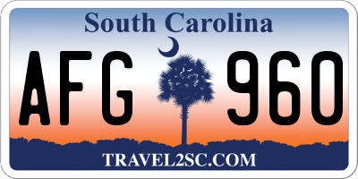 SC license plate AFG960
