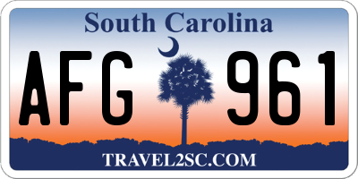 SC license plate AFG961