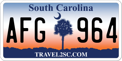 SC license plate AFG964