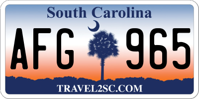 SC license plate AFG965
