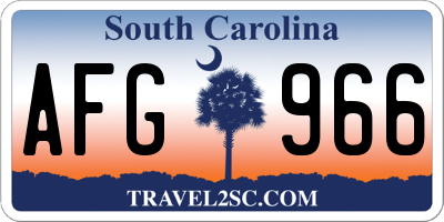 SC license plate AFG966