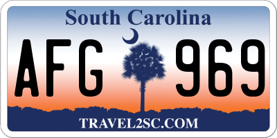 SC license plate AFG969