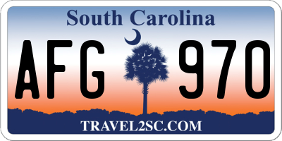 SC license plate AFG970