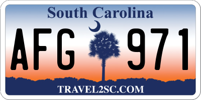 SC license plate AFG971