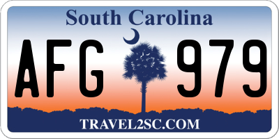 SC license plate AFG979