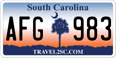 SC license plate AFG983