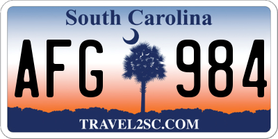 SC license plate AFG984