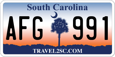 SC license plate AFG991