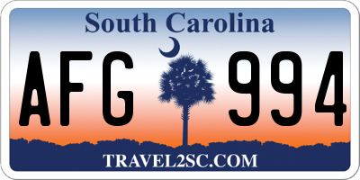 SC license plate AFG994