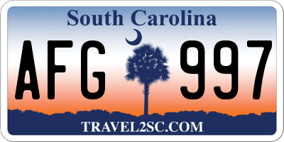 SC license plate AFG997