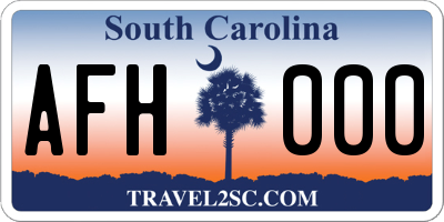 SC license plate AFH000