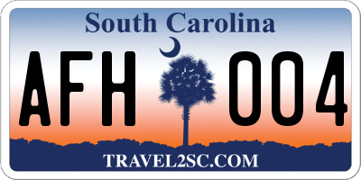 SC license plate AFH004