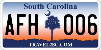 SC license plate AFH006