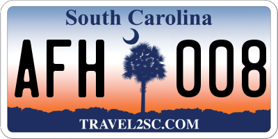 SC license plate AFH008