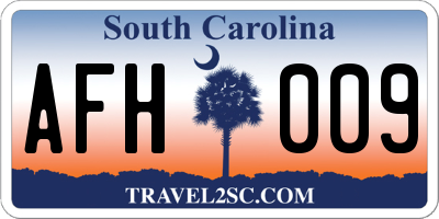 SC license plate AFH009
