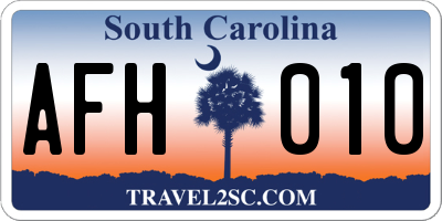 SC license plate AFH010