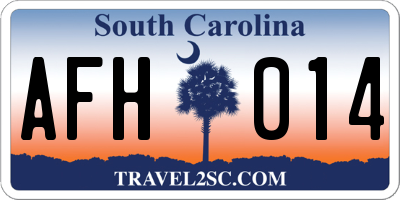 SC license plate AFH014
