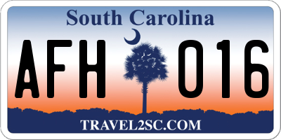 SC license plate AFH016