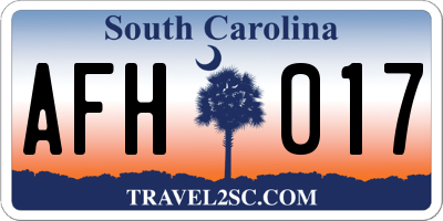 SC license plate AFH017