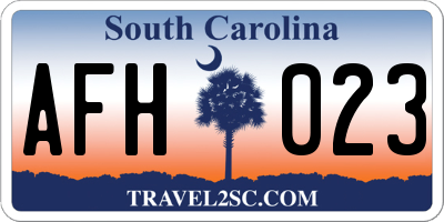 SC license plate AFH023