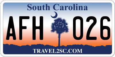 SC license plate AFH026