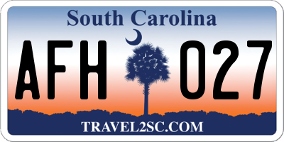 SC license plate AFH027