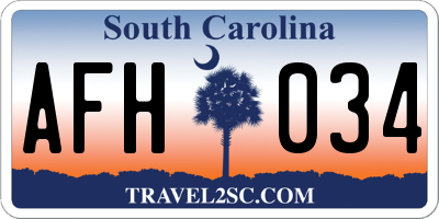 SC license plate AFH034