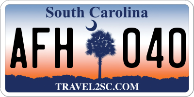 SC license plate AFH040