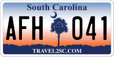 SC license plate AFH041