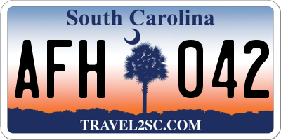 SC license plate AFH042