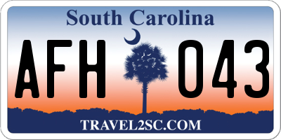 SC license plate AFH043