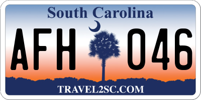 SC license plate AFH046