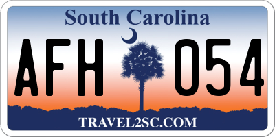 SC license plate AFH054