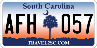 SC license plate AFH057