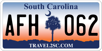 SC license plate AFH062