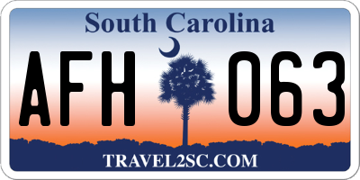 SC license plate AFH063