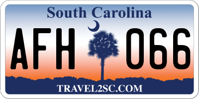 SC license plate AFH066