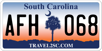 SC license plate AFH068