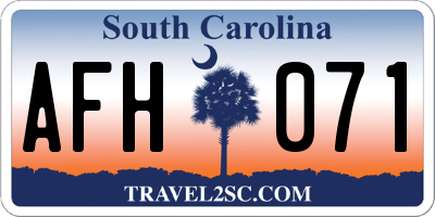 SC license plate AFH071