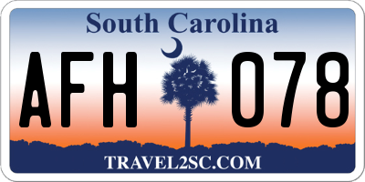 SC license plate AFH078