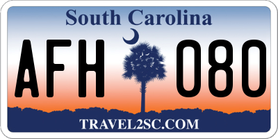 SC license plate AFH080
