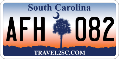 SC license plate AFH082