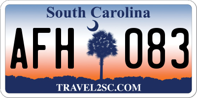 SC license plate AFH083