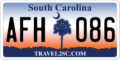 SC license plate AFH086