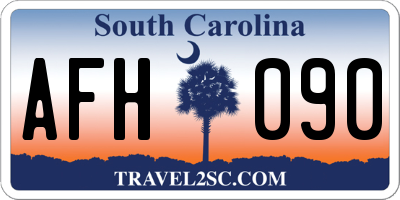 SC license plate AFH090