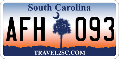 SC license plate AFH093