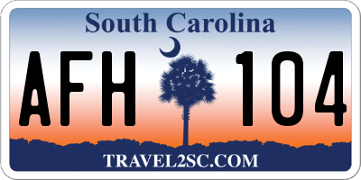 SC license plate AFH104