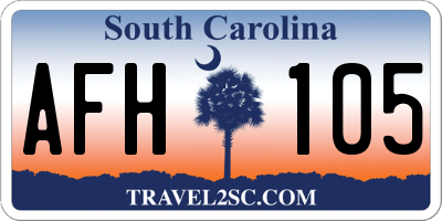 SC license plate AFH105