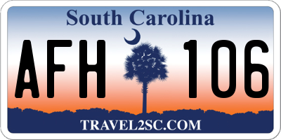 SC license plate AFH106